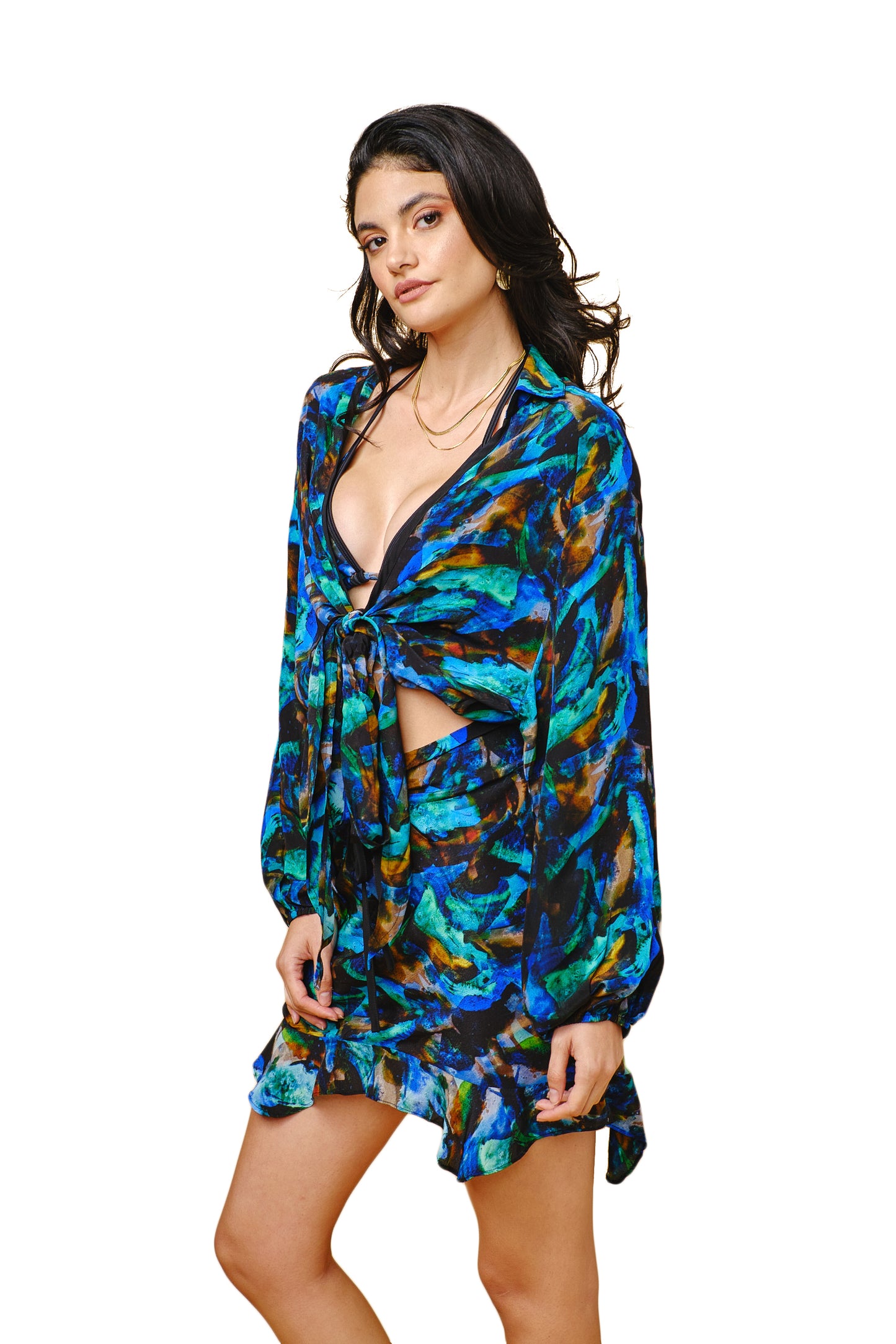 BANDITA SKIRT/TOP SET BLUE SAPPHIRE PRINT